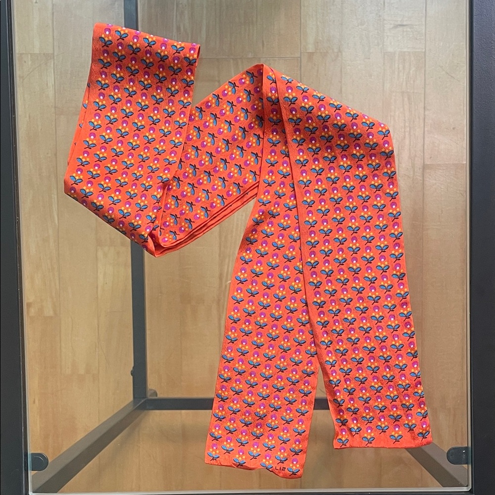 Orange Cherry Patterned Tie Scarf